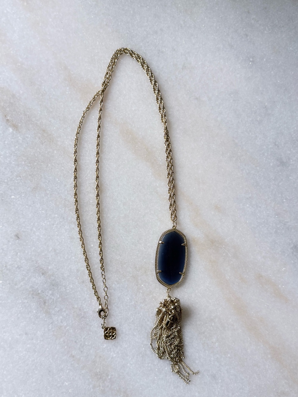 Kendra Scott Rayne Tassel Necklace - blue